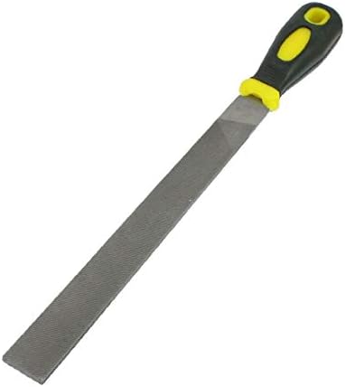 X-DREE Crno žuta plastična ručka Double Cut Equicle File Hand Tool 8 (Manija Plástica Amarilla Amarilla Doble Corte Herramienta de