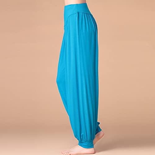 Listha labave joga hlače za žene kapri seksi struk široke noge protočne duge hlače