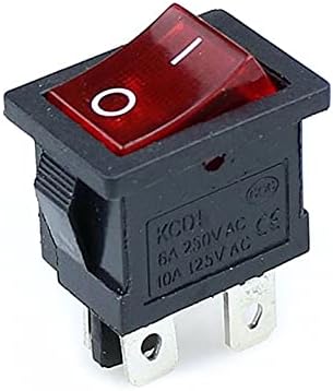 Buday 1PCS KCD1 Switch Switch Switch 4PIN ON-OFF 6A/10A 250V/125V AC Crveno žuto zeleno plavo crno prekidač gumba