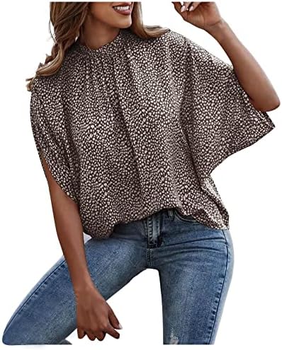 Ženske tunike košulje casual prorez Plus size casual bluza s rukavom šišmiša ženske ljetne lepršave vrhove 2023