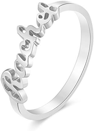 Sterling silver personalizirani personalizirani prsten s bilo kojim imenom prsten obećanja nakit poklon za žene