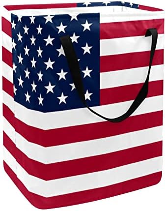 SAD sklopiva košara za rublje s printom američke zastave 60 litara vodootporne košare za rublje košara za pranje odjeće igračke za