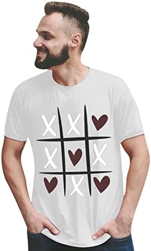 Muška majica za Valentinovo sa slatkim printom ljubavnog srca smiješne grafičke majice kratkih rukava s okruglim vratom udobne bluze