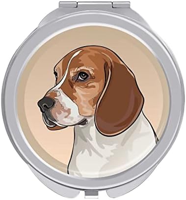 Pas Beagle slatko kompaktno ogledalo za šminkanje putno prijenosno sklopivo ogledalo s dvostranim povećanjem okruglo