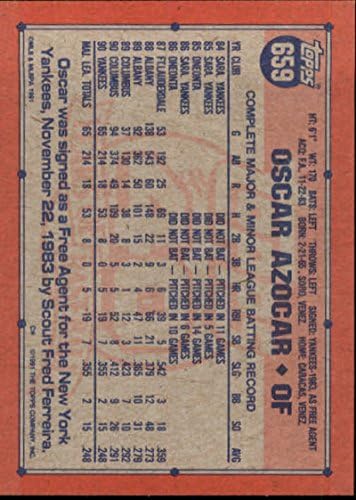 1991. Topps 659 Oscar Azocar NM-MT Yankees