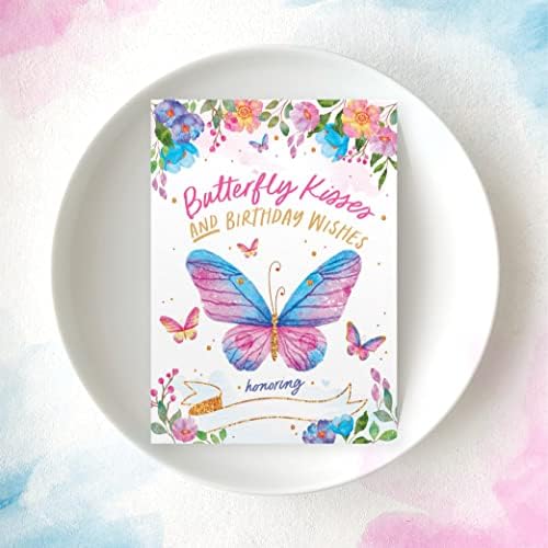 Radosne igračke leptir pozivnice za rođendan s omotničkim paketima od 20 | Pozivnice za leptire Birthly Cards 5 X 7 - Idealno za dječje