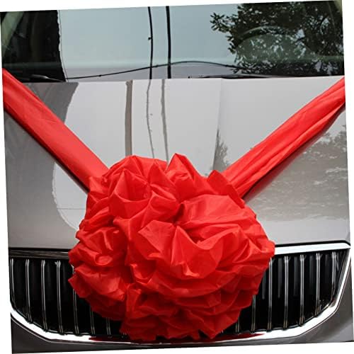 Gadpiparty 3 pcs vjenčani automobil ukras buket crveni vijenac lukovi de para vjenčani automobil hortengea vrpca dekoracija automobila