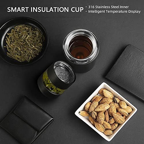 SeasD dvostruki zid termos od nehrđajućeg čelika s filterom za čaj od 400 ml za propuštanje vodene boce LCD zaslon Smart vakuum tikvica