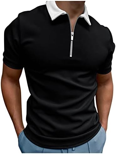 HDDK Ljetne polo majice za muške, 2022. Novi muški patentni zatvarač golf golf vrhovi kratki rukavi Pleave Tris trait Print casual