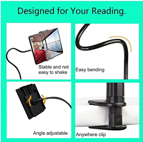 Ugrađeni držač Zapaliti za čitanje u krevetu Podesivi držač za tablet Kindle s guska vrat za krevet za iPhone, iPad, Switch, Samsung