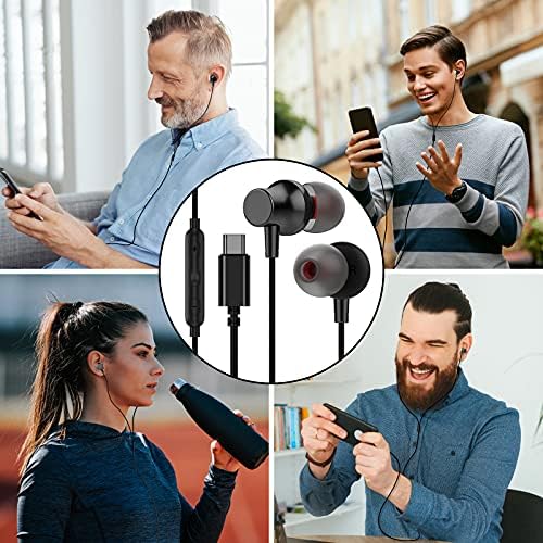 USB C Slušalice, Cooya USB tipa C Snušnih slušalica ožičene ušne ušice Magnetsko bas-buku Ukidanje slušalica s mikrofonom za iPad 10