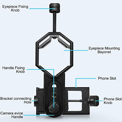 Tydeux adapter za adapter za adapter za pametne telefone, Univerzalni telefon za telefon, Rad za teleskop za uočavanje mikroskopa Monokularni
