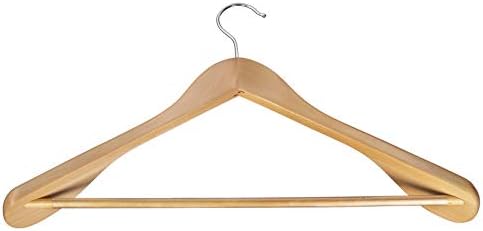 Bartnelli vješalice od drvenih kaputa s ne klizanjem za hlače, traperice i hlače - čvrsta drvena jakna i vješalice s kromiranim okretnim