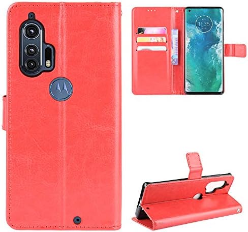 Torbica QiongNi za Motorola Edge + 5G UW Case Cover, flip-kožna torbica-novčanik za Motorola Moto Edge+ XT2061-1 XT2061-3 Case crna