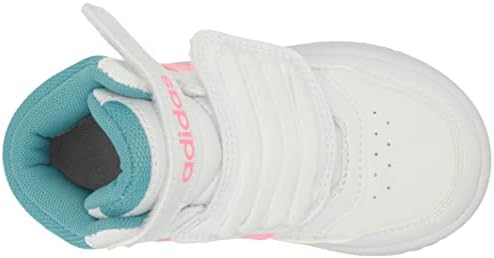 Adidas Kids Hoops 3.0 Srednja košarkaška cipela, bijela/greda ružičasta/unaprijed podmukla plava, 10 američkih unisex mališana