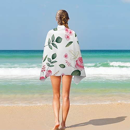 Vantaso proljetna cvjetna akvarelna ruža ručnik za kupanje Preveliki lagani 31x51 inčni ručnik za ručnike za putnički plivanje bazen