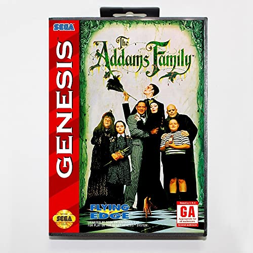 Samrad 16 -bitni SEGA MD Igra spremnik s maloprodajnim kutijama - Addams Family Game Card za Megadrive Genesis System