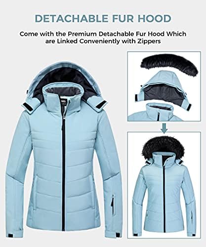 Skieer Ženska vodootporna skijaška jakna topla puffleka jakna debela kapuljača Zimski kaput