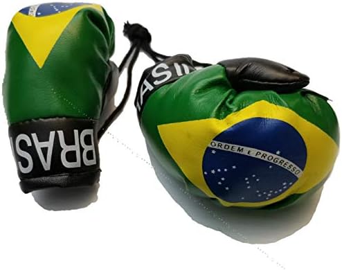 Bunfires Brasil Flag Mini Banner Boxing rukavice visi nad stražnjim pogledom ogledala brazilska zemlja zastave