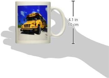 3Drose Mug_154986_1 Žuti školski autobus na sunčanom dnevnoj keramičkoj šalici, 11 unci