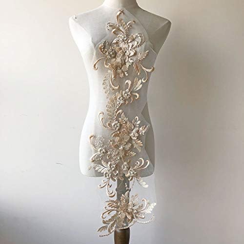 Cvjetne zakrpe za vez od perla 3d čipka Applique šivanje čipka motiv ručno accerans za kostim vjenčanice bodici