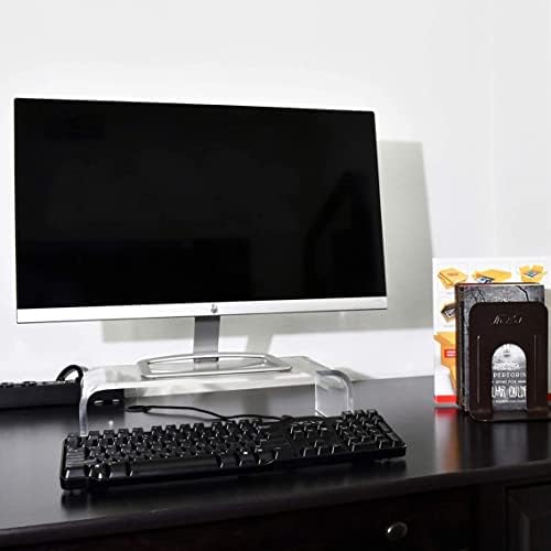 Eaarliyam akrilni monitor Stand Clear Monitor Riser sa čvrstom platformom za upotrebu kućnog ureda, PC stol za stol za skladištenje