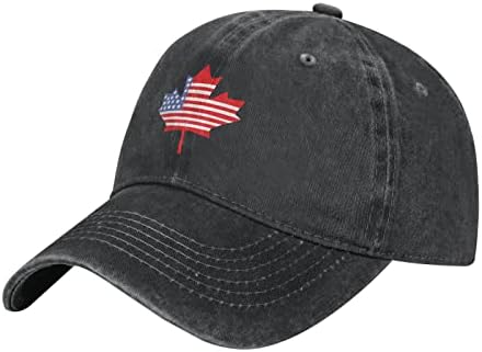 Unisex podesiva bejzbol poklopac s uzorkom kanadske američke zastave, pamučni traper šešir