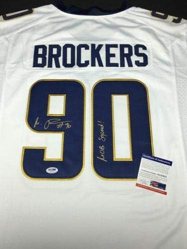 Michael Brockers potpisao je nogometni dres Los Angeles Rams Mob Squad PSA 8A53055 - Autografirani NFL dresovi