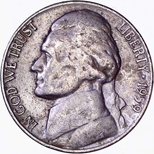 1959. D Jefferson Nickel 5c Sajam