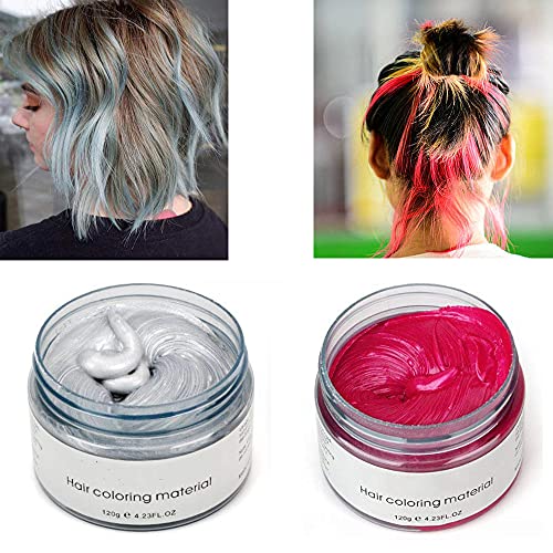 6 boja voska za bojanje kose - 6 u 1 traci plava ljubičasta zlatna zelena ružičasta crvena, privremena boja kose za zabavu, igranje,