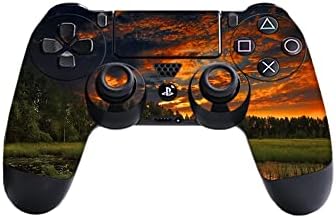 Gadgeti omotani tiskani vinilni naljepnica kože za Sony PlayStation 4 PS4 samo kontroler - narančasti zalazak sunca