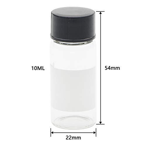 10kom prozirne staklene boce s naljepnicom, prijenosna boca od 10 ml s crnim poklopcem, mini boca za uzorke, boca s kemijskim reagensom,