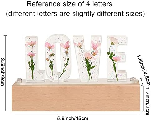 personalizirana slova od A do Ž sušeni cvijet drvena noćna svjetiljka kreativna romantična stolna svjetiljka poklon za par za Valentinovo