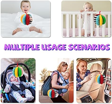 8-in-1 senzorne kuglice za dojenčad, dugačka tkanina za dječju igračku za senzorni razvoj, montessori igračke za bebe 6-12 mjeseci,