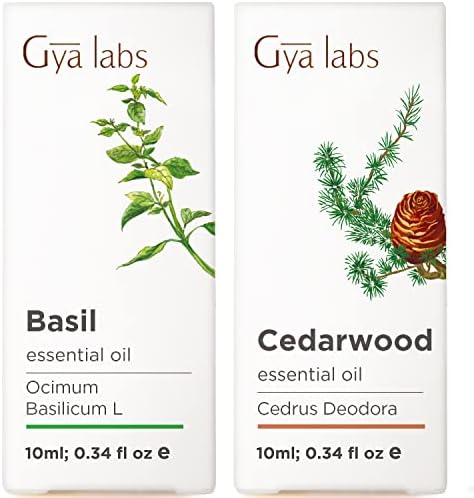 Esencijalno ulje bosiljka za difuzor i ulje Cedarwood za set za rast kose - čiste terapijske eterične ulje - 2x10ml - GYA laboratorij