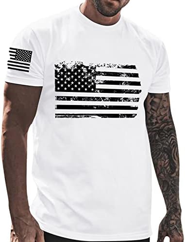 BMISEGM Ljetne predimenzionirane majice za muškarce muške neovisnosti Dan zastava ležerna mekana i udobna pamučna majica za muškarce
