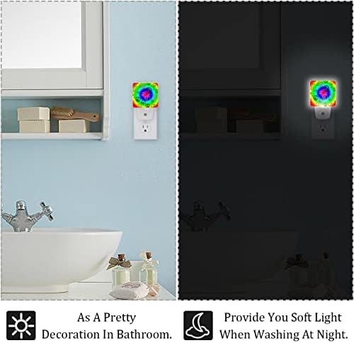 2 pakiranje plug-in noćne svjetlosti LED noćna lagana duga duga mira znak sa sumračnim senzorom za dječju sobu