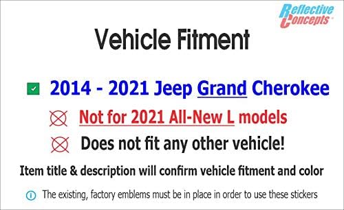 Reflektivni pojmovi - Jeep naljepnice s naljepnicama s prednjim i stražnjim oblogom - 2014-2021 Jeep Grand Cherokee -