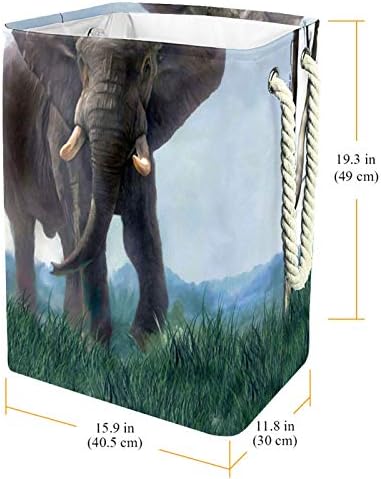 Umjetničko slikarstvo _ slon priroda životinje košare za rublje košara visoka izdržljiva sklopiva za odraslu djecu dječaka tinejdžera