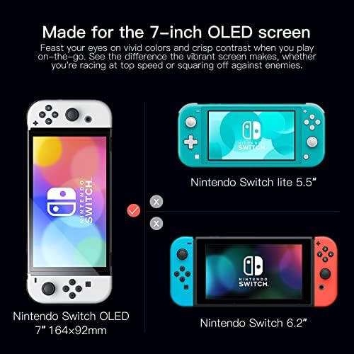 Maexus Switch OLED zaštitnik zaslona, ​​Zaštitnik zaslona od kaljenog stakla, prozirni zaštitnik zaslona HD-a za Nintendo Switch OLED,