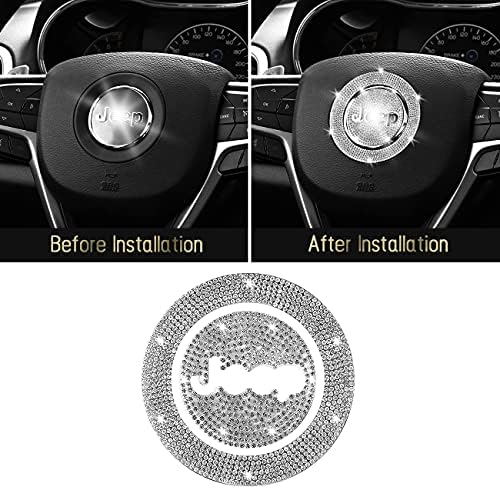 Bling Car Emblem naljepnica pribor, naljepnica s rhinestone za žene, dijamantska značka kompatibilna s Jeep Cherokee Compass Grand