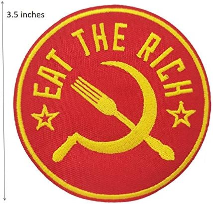 Slatko-patch 3,5 Jedite bogato vezeno željezo na šivanju na patch applique komunistički čekić i srpasti Rusija Sovjetski savez zastava