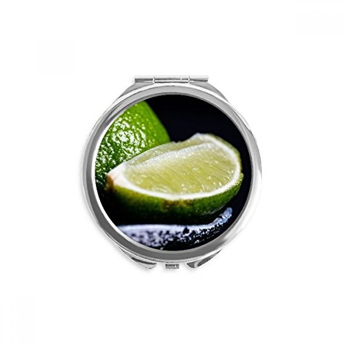 Svježe voće zeleni limun sa slikom ručnog kompaktnog ogledala okruglo prijenosno Džepno staklo