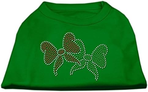 Mirage Pet Products 18-inčni božićni lukovi košulja za ispis rinestone za kućne ljubimce, xx-veliki, smaragdno zelena