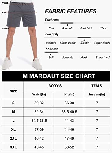M maroaut muških 7 atletskih kratkih hlača dodatni džepovi s patentnim zatvaračem, trening u teretani trčanja kratkih hlača za muškarce