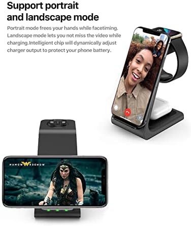INTOVAL 3-in-1 bežična stanica za punjenje, za Fitbit Versa 4/3, Sense 2/1, iPhone uređaji i Samsung Galaxy Note, Galaxy Pupols +/Live,