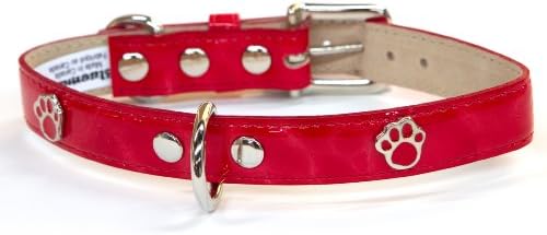 Bluemax talijanska sintetička kornjača s ljuskama za ispis psa s šapama s šapama, 1-inčni do 18-inčni, crvena