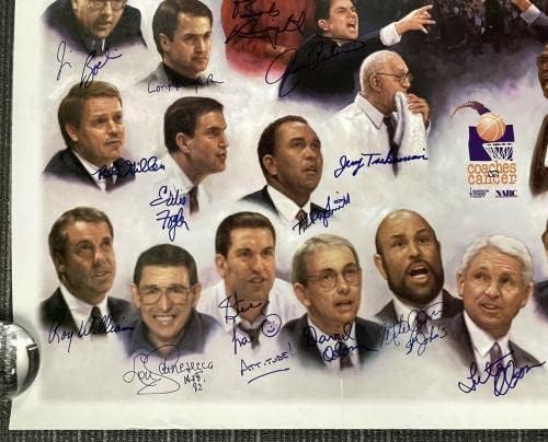 Košarkaški treneri za plakat s potpisom raka 38x24 Mike Krzyzewski Auto +27 PSA - Autografirani fakultetske košarke