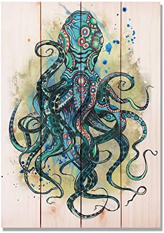 Wile E. Wood šareno plava hobotnica 14x20