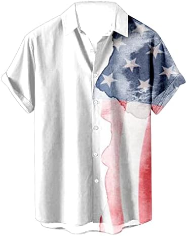 Majica s bisernim zatvaračem muške domoljubne košulje američke zastave za muškarce 4. srpnja Muške kratke muške flanelske košulje duge